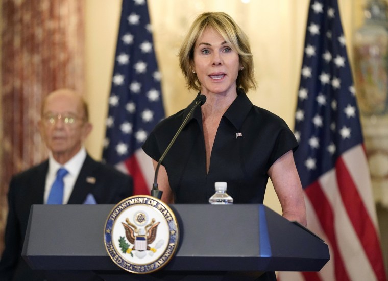 Kelly Craft during a news conference at the U.S. State Department in Washington