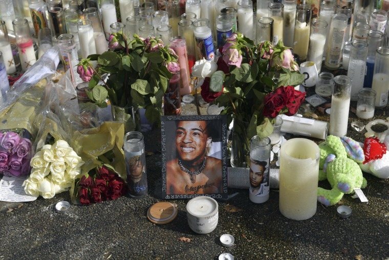 A roadside memorial for XXXTentacion in Deerfield Beach, Fla.