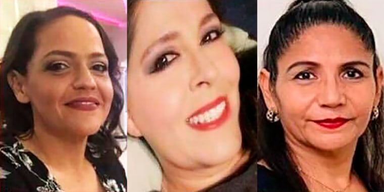 In these undated photos provided by the Penitas Police Department, from left are sisters Maritza Rios, 47, and Marina Rios, 48, and their friend, Dora Saenz, 53. On Friday, March 10, 2023, authorities said the three women haven't been heard from since traveling from Texas into Mexico on Feb. 24 to sell clothes at a flea market.
