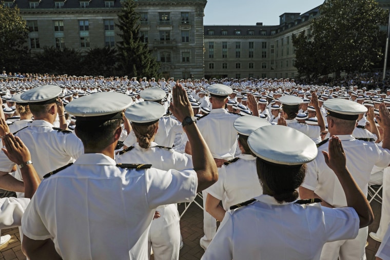 Plebes Processed Into U.S. Naval Academy On Induction Day