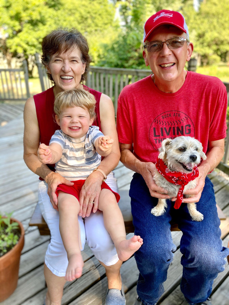 Sue and Duane Nowatzke, seen here with grandson Kal, have remained healthy over the entire pandemic. Kal did test positive, but recovered quickly.