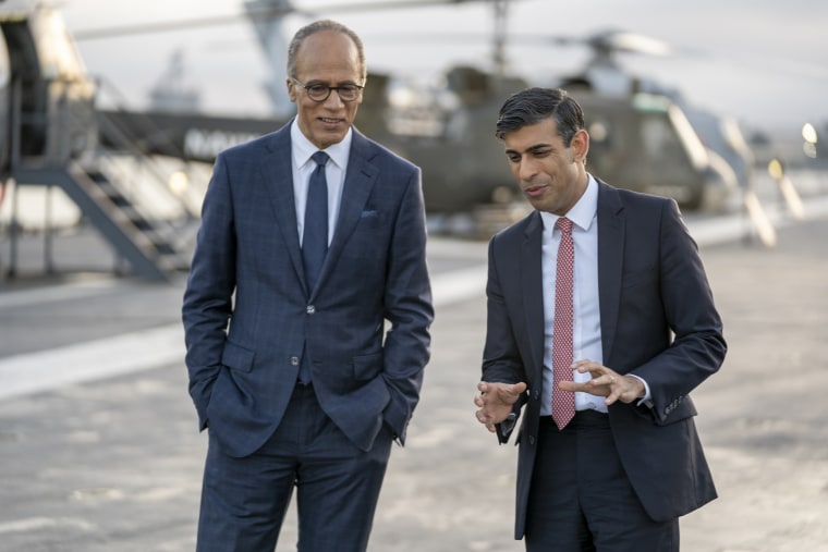 Lester Holt interviews British Prime Minister Rishi Sunak at the USS Midway Museum 