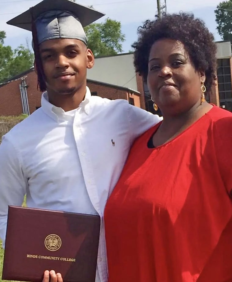 Rasheem Carter with his mother Tiffany Carter at his college graduation