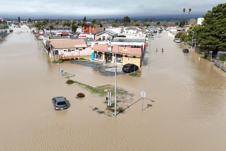 Residents were forced to evacuate in the middle of the night after an atmospheric river surge broke the Pajaro Levee and sent flood waters flowing into the community. 