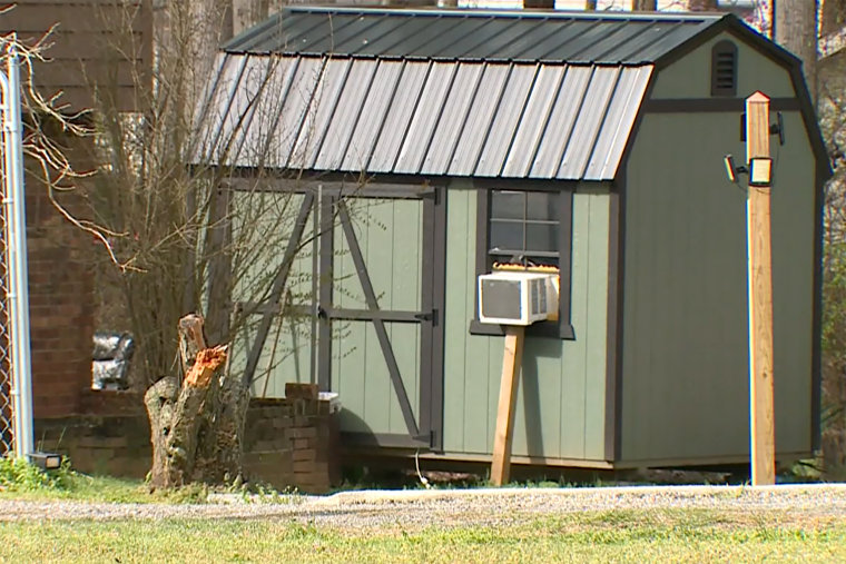 A house and outbuilding, right, where Jorge Camacho is believed to have been living, in Lexington, N.C., on Monday.