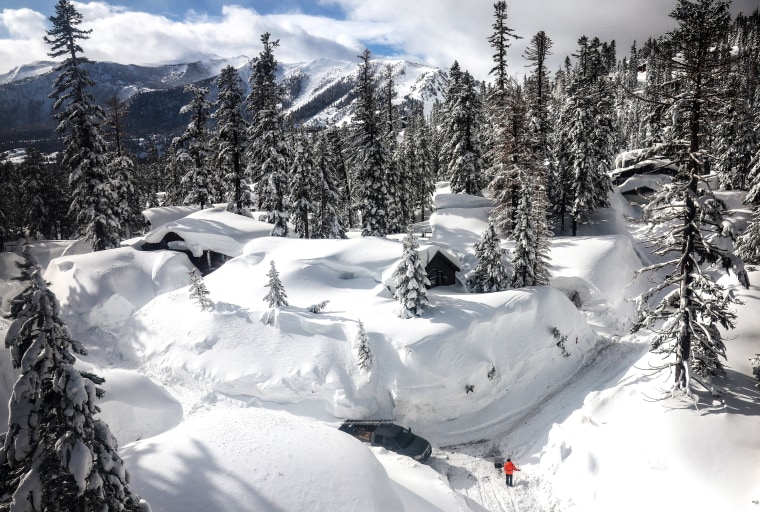 Image: California hit by another winter storm, deepening already historic snowpack in mountain regions