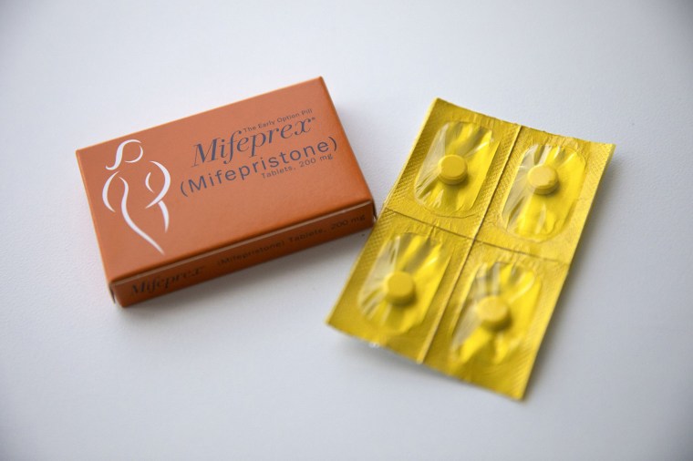 Mifepristone and misoprostol pills in a medical abortion clinic.
