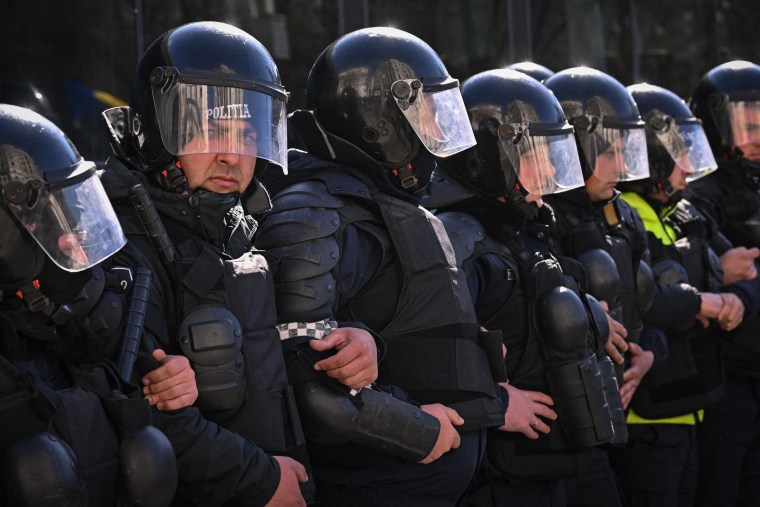 Manifestaciones en Moldavia en Chisnau. 