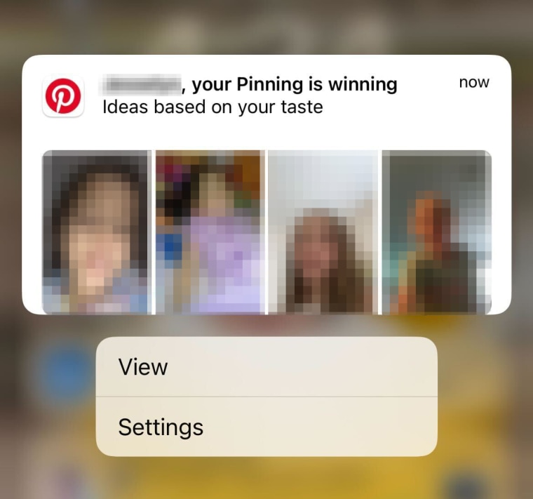 Pinterest content served by the site’s algorithmic recommendation system.