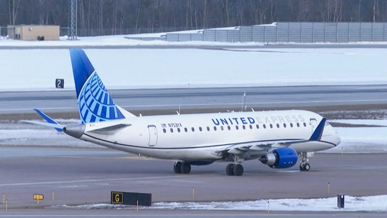 A frozen flight at Burlington International Airport in Vermont on March 12, 2023.