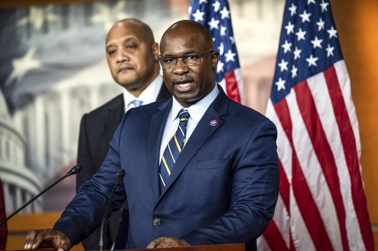 Rep. Jamaal Bowman, D-N.Y., speaks at a press conference on Nov. 30, 2021 at the Capitol.
