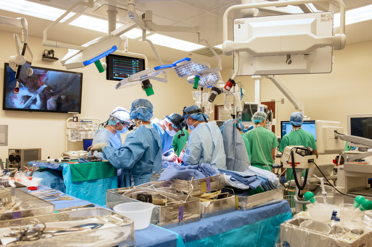 The operating team in the operating room.