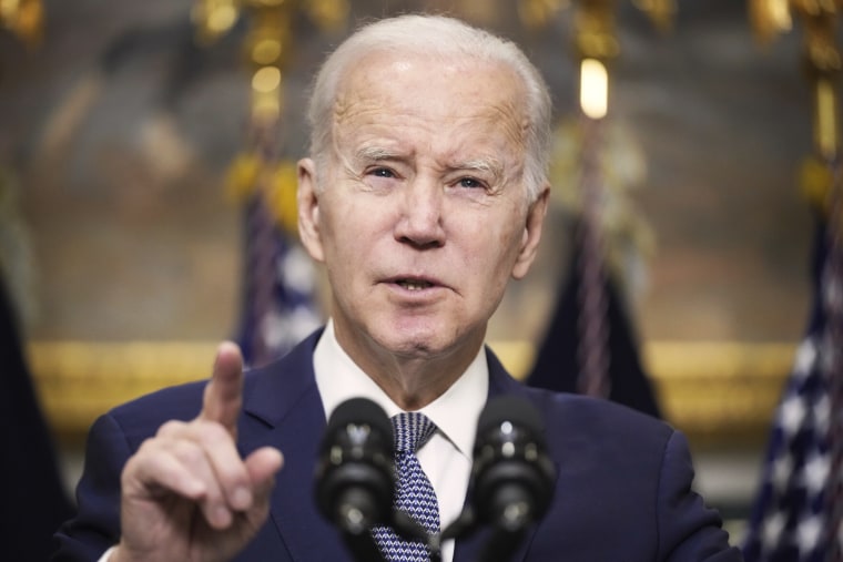 President Joe Biden speaks in the Roosevelt Room of the White House