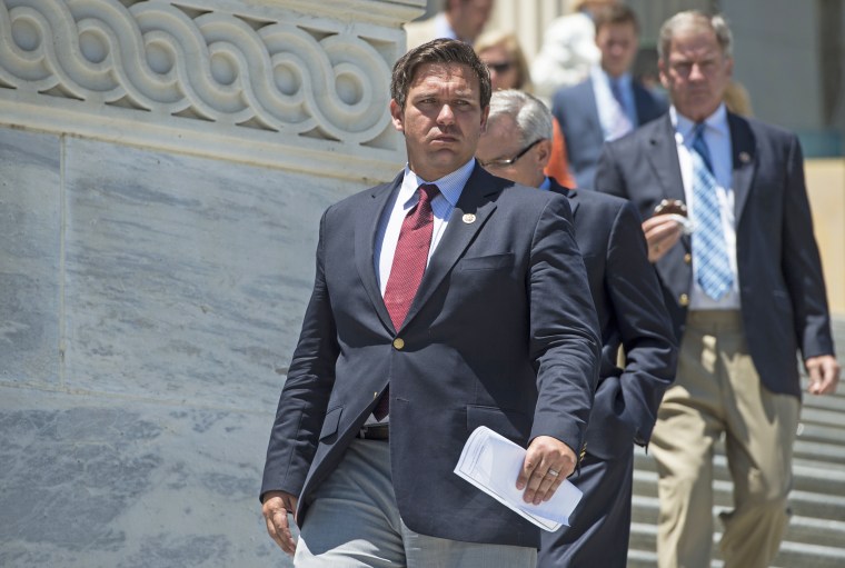 Then-Rep. Ron DeSantis leaves the Capitol in Washington, D.C.