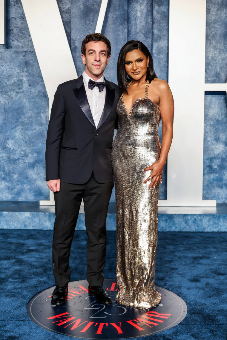 Image: B.J. Novak and Mindy Kaling attend the 2023 Vanity Fair Oscar Party Hosted By Radhika Jones at Wallis Annenberg Center for the Performing Arts on March 12, 2023 in Los Angeles.