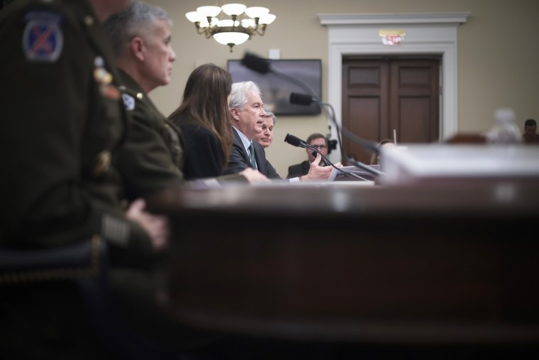 Intelligence officials testify during a House Select Committee hearing at the Capitol in Washington, D.C.