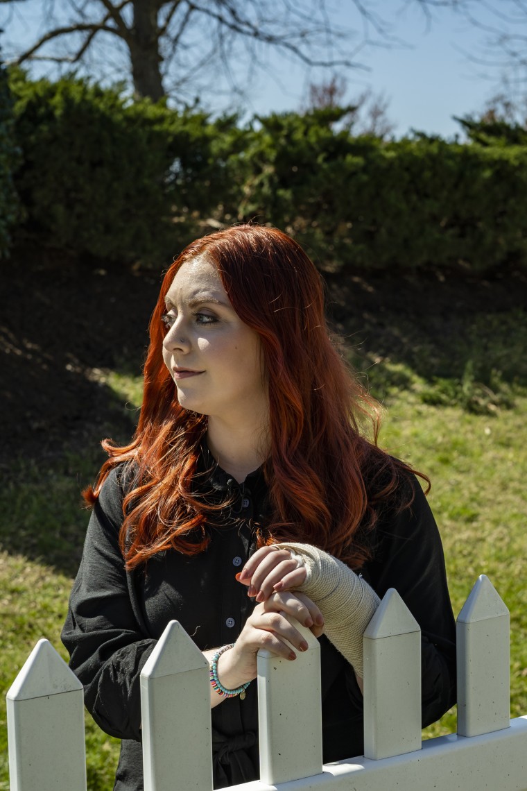 Virginia elementary school teacher Abigail Zwerner poses for a portrait at an undisclosed location in Virginia on March 20, 2023.