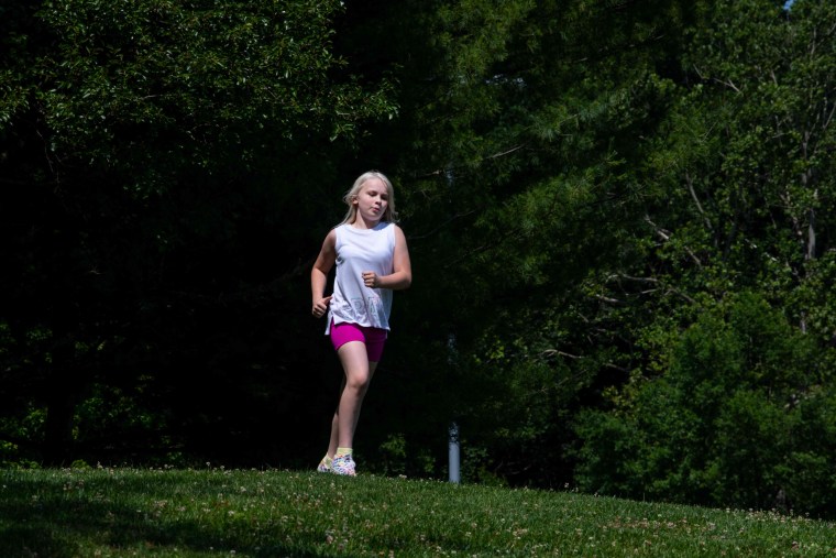 Becky Pepper-Jackson runs in Bridgeport, W.Va., in 2021.