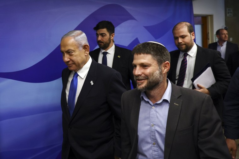 The ultranationalist member of Israel's ruling coalition says there's no such thing as a Palestinian people. Finance Minister Smotrich's remark Sunday, March 19, came within hours of efforts to calm tensions between Israel and the Palestinians over the country's contentious plan to overhaul the judiciary. 