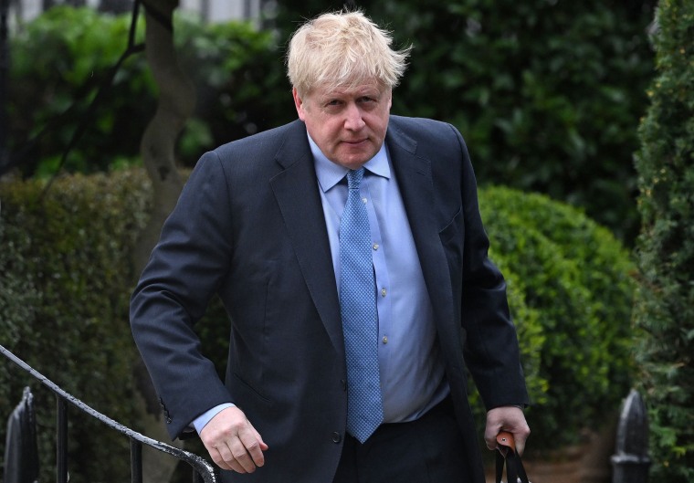 Boris Johnson at his house in London
