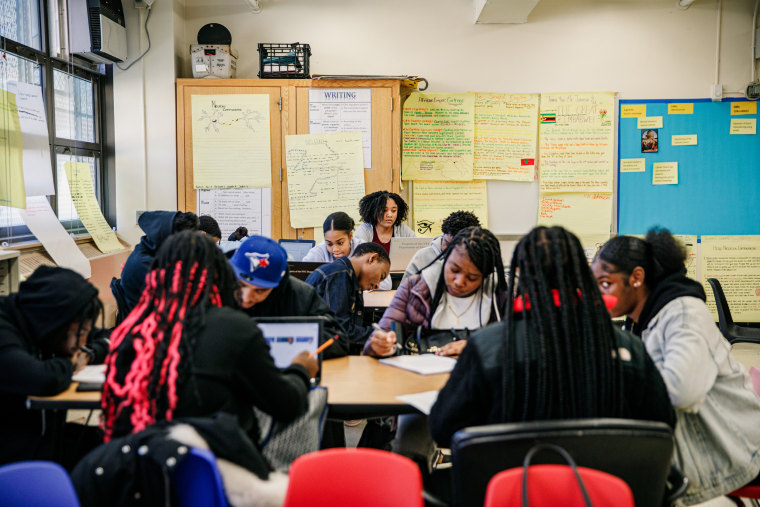 Amirah Riddick in Brooklyn Preparatory High School’s African American studies AP course in Brooklyn, N.Y.