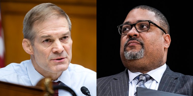 Rep. Jim Jordan, R-Ohio is spoiling for a fight with Manhattan District Attorney Alvin Bragg.