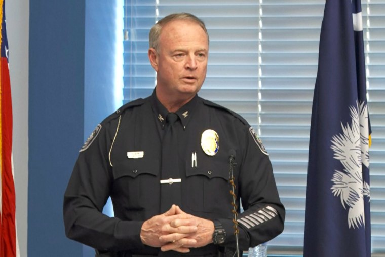 Sumter Police Chief Russell Roark speak about the murders after a shooting late Tuesday night in Sumter, S.C.