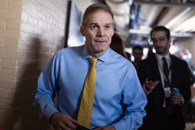 Jim Jordan during a meeting of the House Republican Conference in the U.S. Capitol
