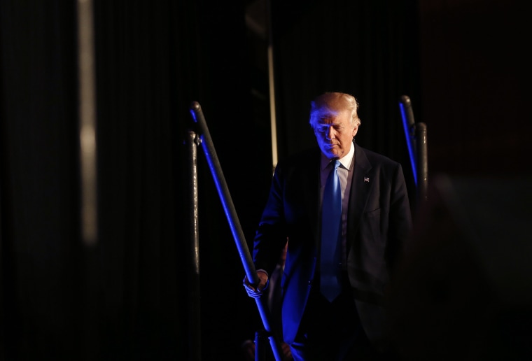 Donald Trump at a campaign rally in Manchester, N.H.