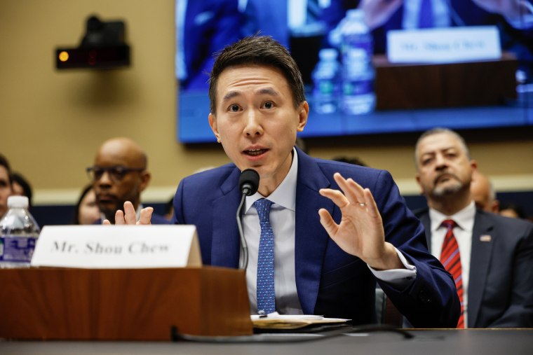 TikTok CEO Shou Zi Chew testifies before the House Energy and Commerce Committee at the Capitol