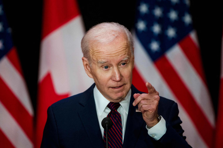 President Joe Biden speaks at the Sir John A. Macdonald Building in Ottawa, Canada