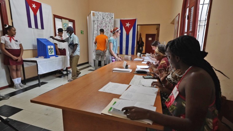 Cubans in Havana vote in legislative elections on Sunday, March 26, 2023.