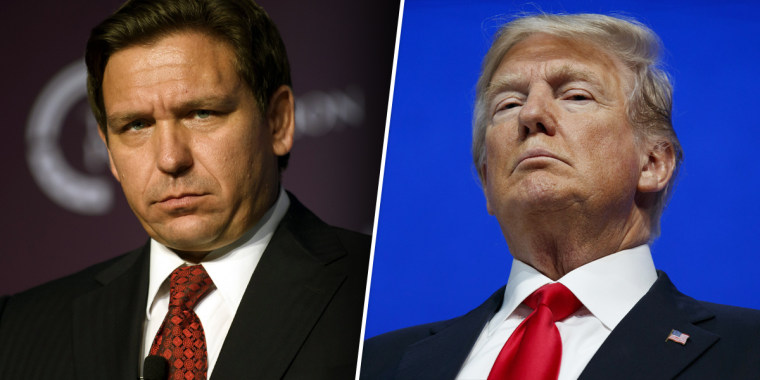 Florida Gov. Ron DeSantis and former President Donald Trump.