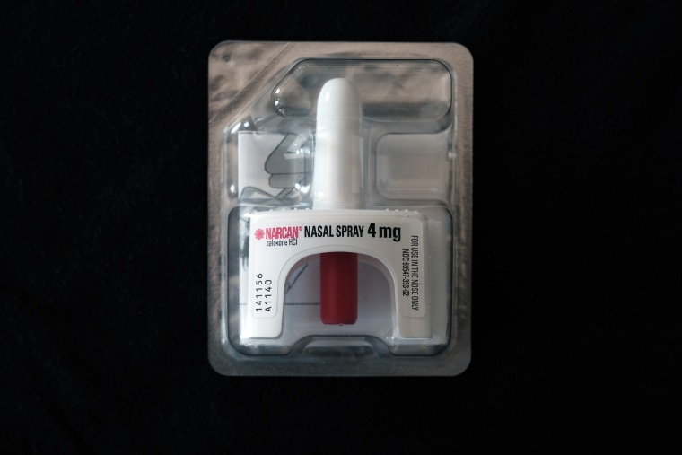 A Narcan nasal overdose kit.