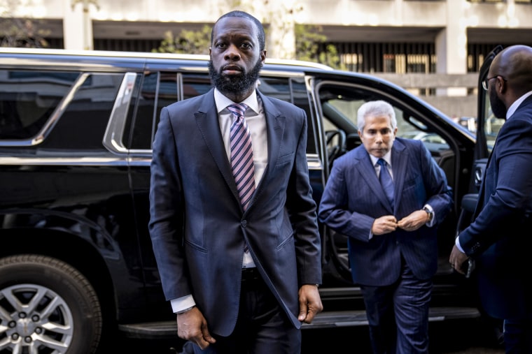 Image: Prakazrel “Pras” Michel arrives at federal court for his trial in an alleged campaign finance conspiracy
