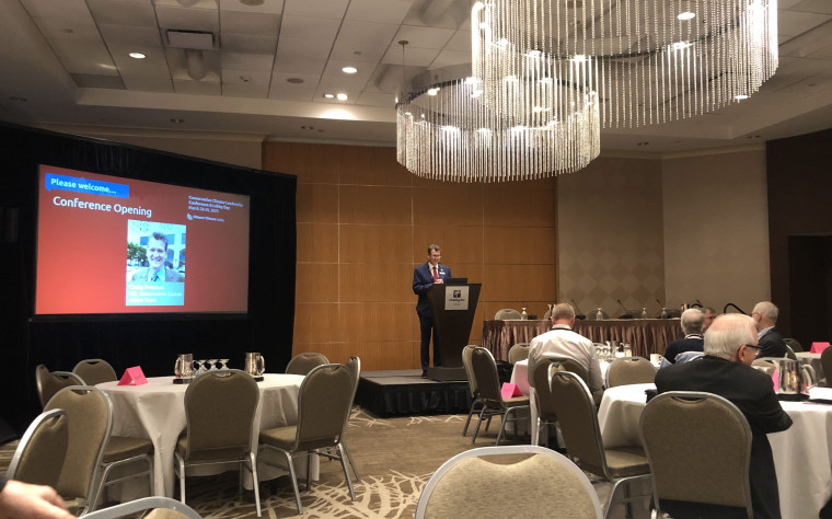 Craig Preston of California speaks at the opening of the Conservative Climate Leadership Conference.