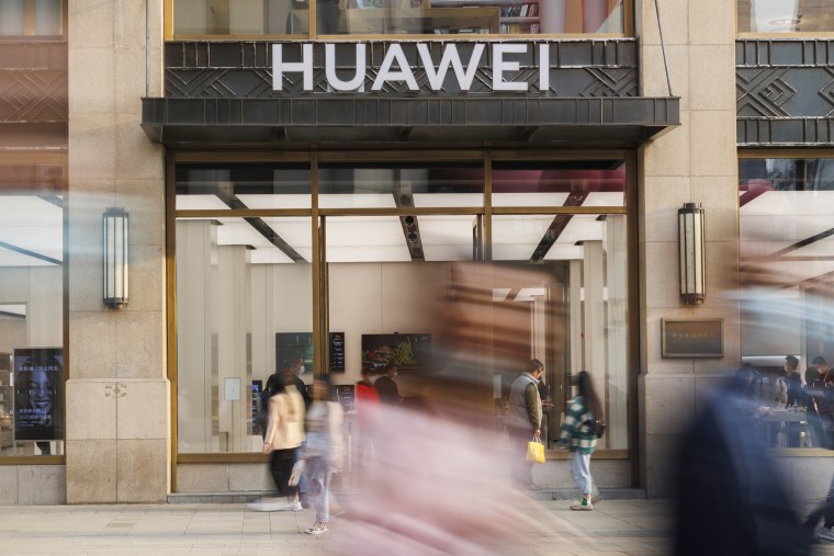 A Huawei store in Shanghai.