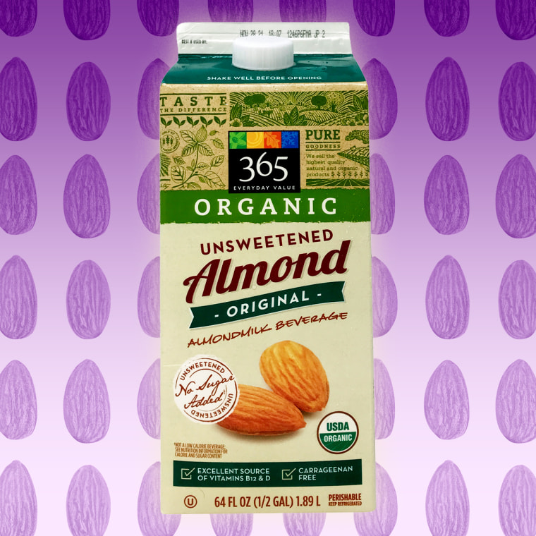 365 Everyday Value Organic Unsweetened Almond Milk.
