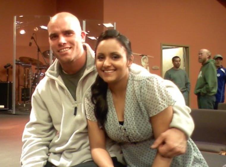 Brenda Rivera Stearns and her husband, Isaiah Stearns, took a photo on their first date in Dec. 2009. 
