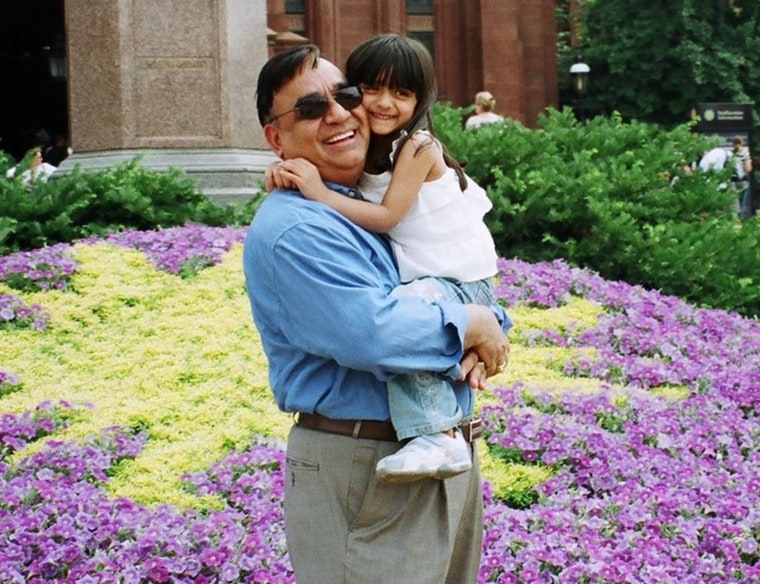 Bhatnagar and her father, who she calls her "best friend."