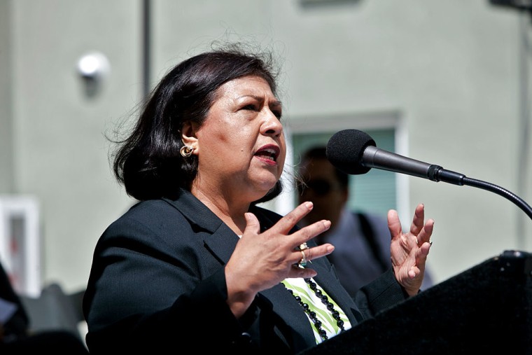 Gloria Molina, en una rueda de prensa en el centro de Los Ángeles en una foto de archivo sin fecha.