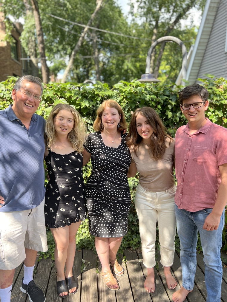 My family, from left to right: my dad, me, my mom, my sister and my brother.