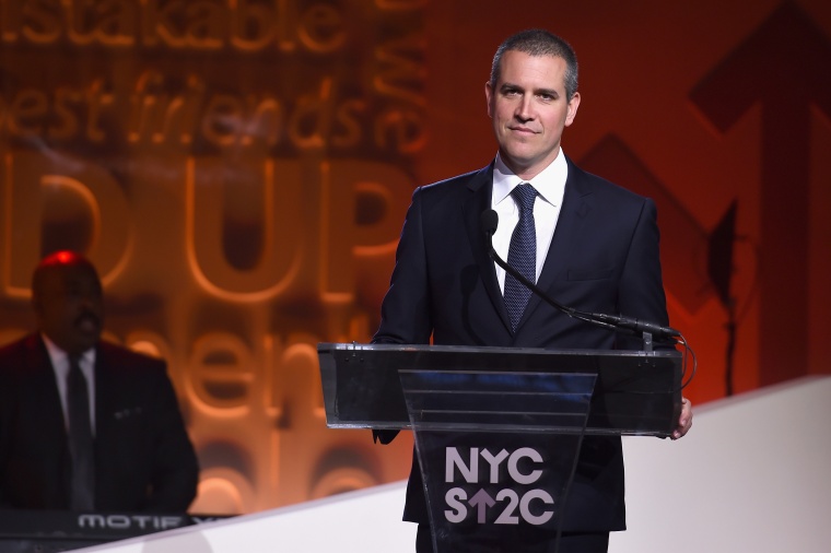 Talent agent and event chair Jim Toth speaks onstage during the Stand Up To Cancer's fundraiser on April 9, 2016 in New York City.