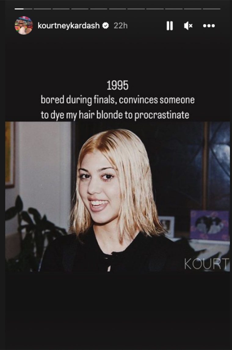 The reality star in 1995 with blond hair.