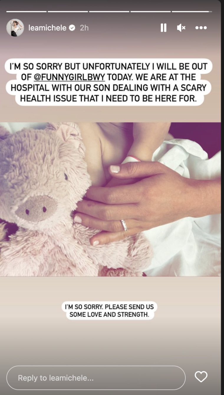 Lea Michele shares a health update about her 2-year-old son Ever on her Instagram story on March 22.