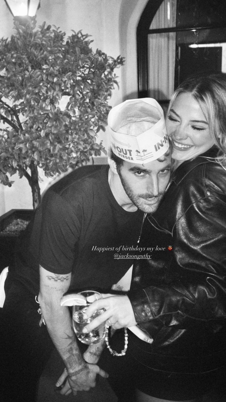 Madelyn Cline posted a black and white photo with her "love" to her Instagram story on March 19.