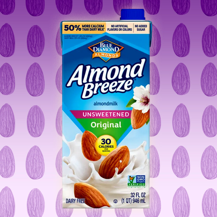 Blue Diamond Almond Breeze Unsweetened Original Almond Milk.