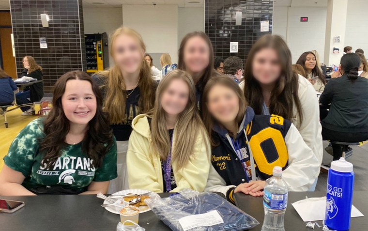 Ava Ferguson, pictured with friends at Oxford High School.
