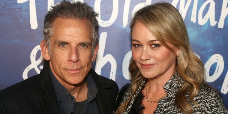 Ben Stiller and Christine Taylor at the opening night of the new play "The Old Man & The Pool" at The Vivian Beaumont Theatre at Lincoln Center on Nov. 13, 2022 in New York City.