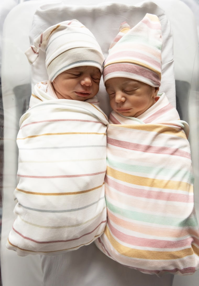 After undergoing treatment for breast cancer, Shelly Battista gave birth to twin daughters in Dec. 2022.